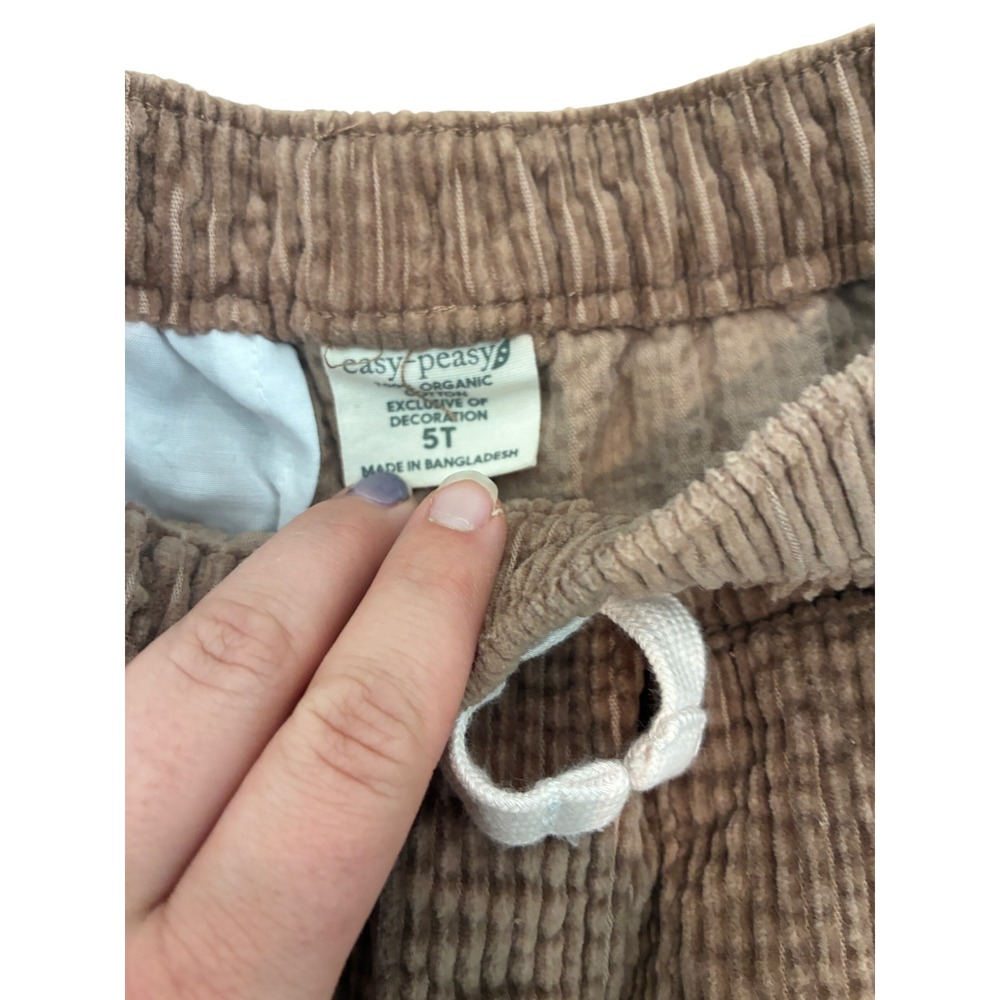 Easy Peasy Corduroy Pants Kids 5T Brown Organic Cotton Straight Leg - Picture 3 of 6